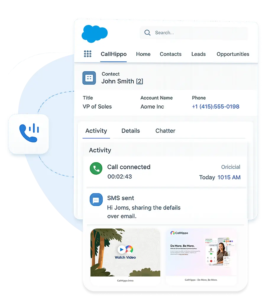CallHippo telephony running inside Salesforce